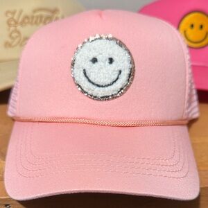 Pink Smiley Face Trucker Hat